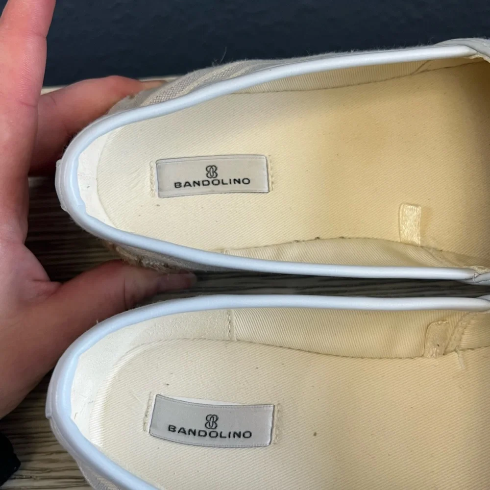 Bandolino Beige and Cream Striped Espadrilles